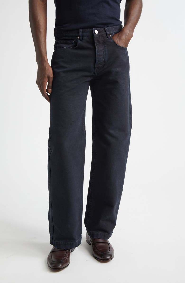 Massimo Alba Oceano Straight Leg Canvas Trousers, Main, color, Dark Blue