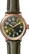 Shinola Runwell Sub Second Leather Strap Watch, 43mm