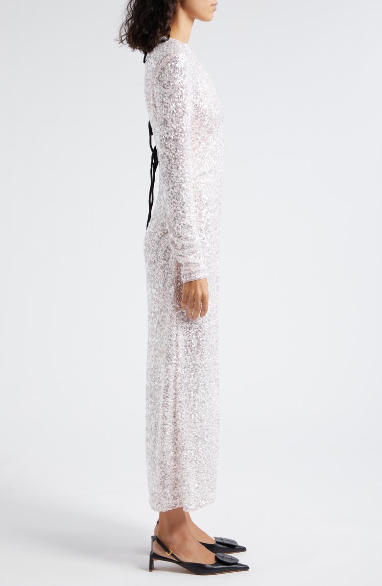 Ganni Long Sleeve Sequin Maxi Dress, Alternate, color, 