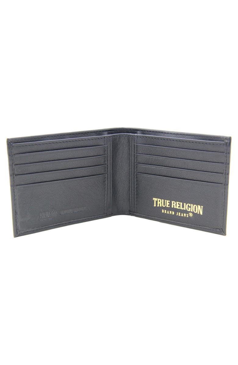 True Religion Dakar Gold Bi-Fold Wallet, Alternate, color, Black/Gold