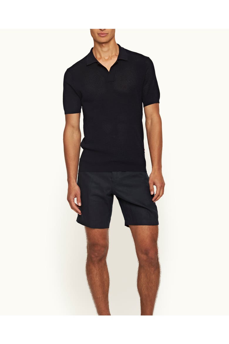 Norwich Lino Tailored Fit Smart Italian Linen Shorts, Main, color, NIGHT IRIS
