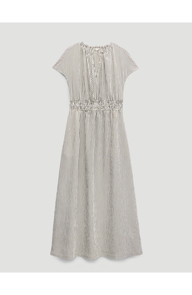 Hush Nika Smocked Waistband Cotton Midi Dress, Alternate, color, Green Stripe White