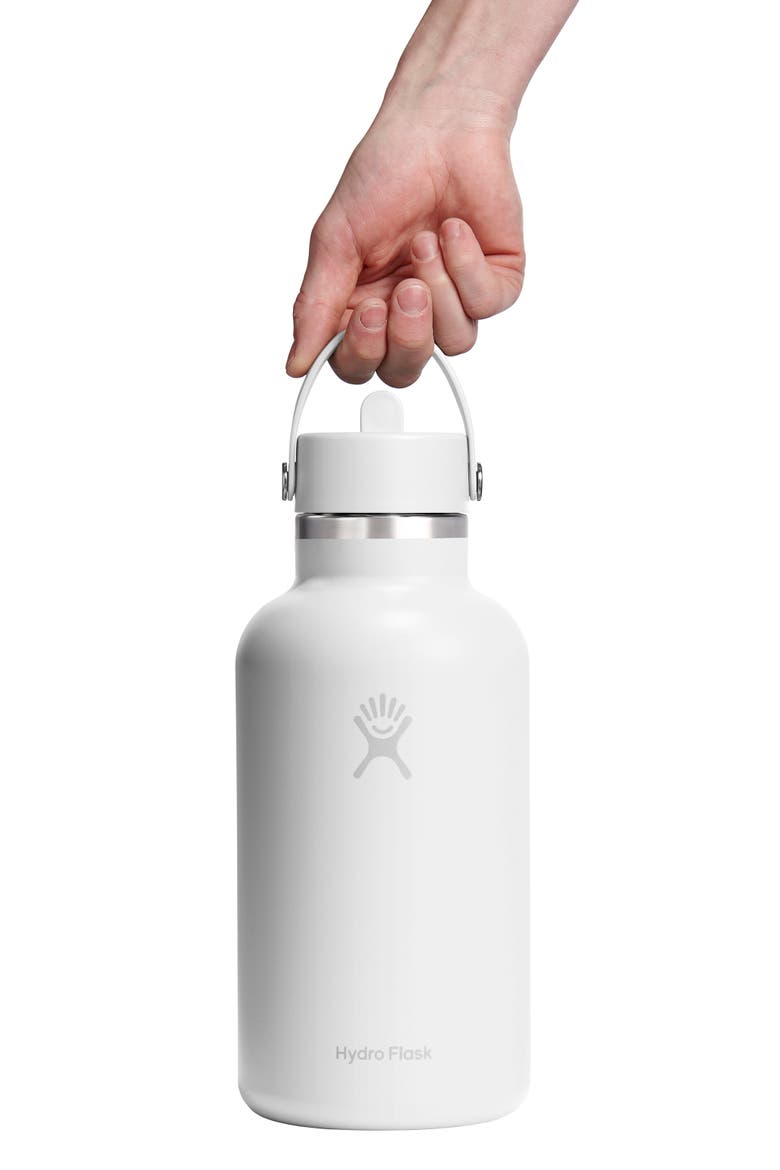 64-Ounce Wide Mouth with Flex Straw Cap, Alternate, color, WHITE