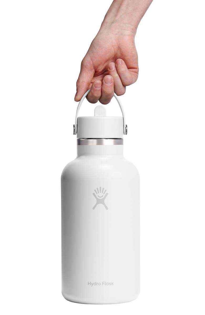 Hydro Flask 64-Ounce Wide Mouth with Flex Straw Cap, Alternate, color, White