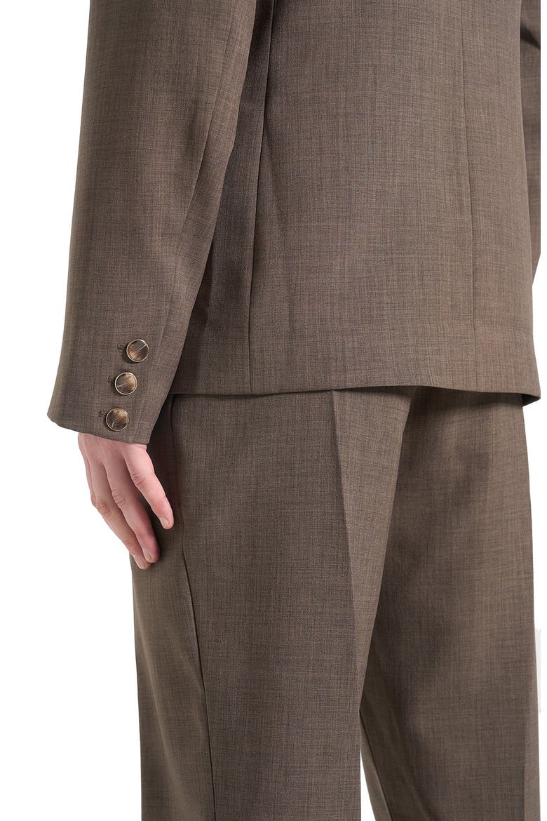 Bastien Single Breasted Hatched Tailored Suit Jacket, Alternate, color, Light Brown