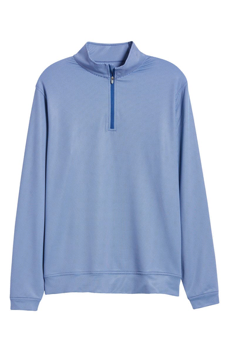 Peter Millar Perth Bird's Eye Performance Quarter Zip Pullover, Alternate, color, 