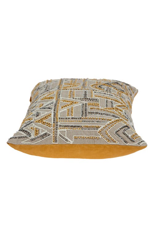 Parkland Collection Beaded Geometric Accent Pillow In Beige