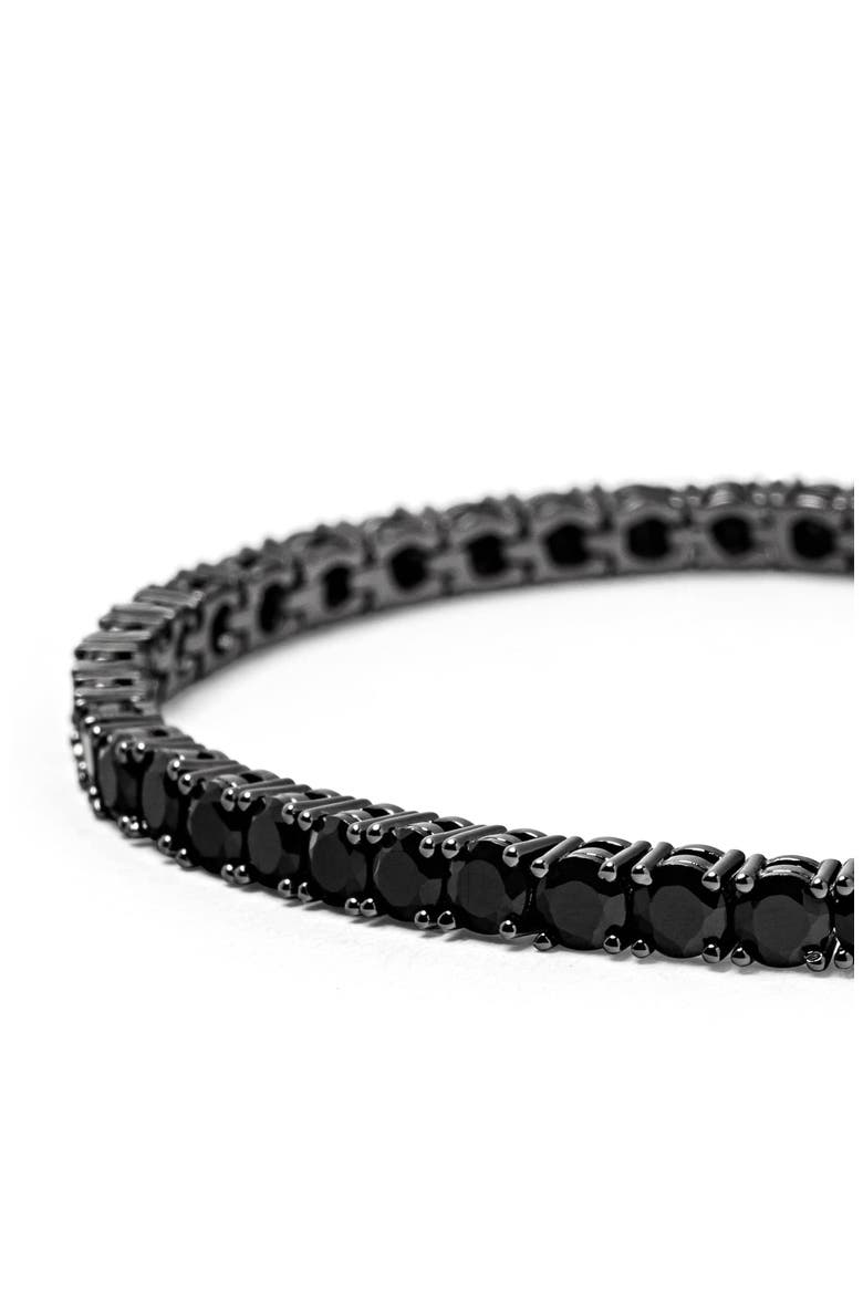 Black Tennis Bracelet, Alternate, color, Black