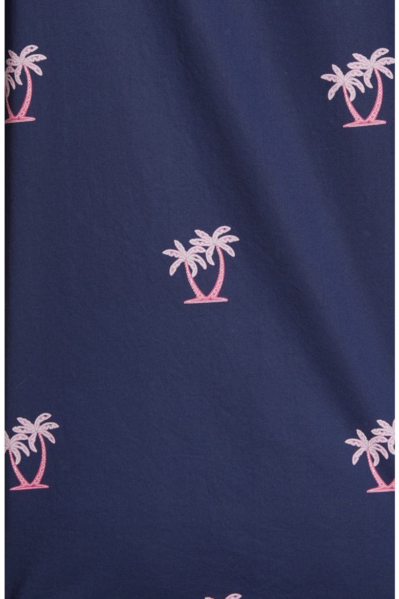 Slim Fit Short Sleeve Button-Up Shirt, Alternate, color, NEON PALMS - PINK ORCHID