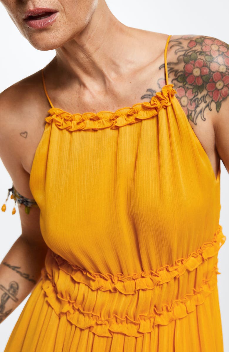 MANGO Ruffle Maxi Dress, Alternate, color, 