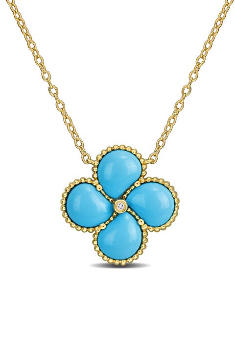 Lab Created Pink Opal Quatrefoil Pendant Necklace