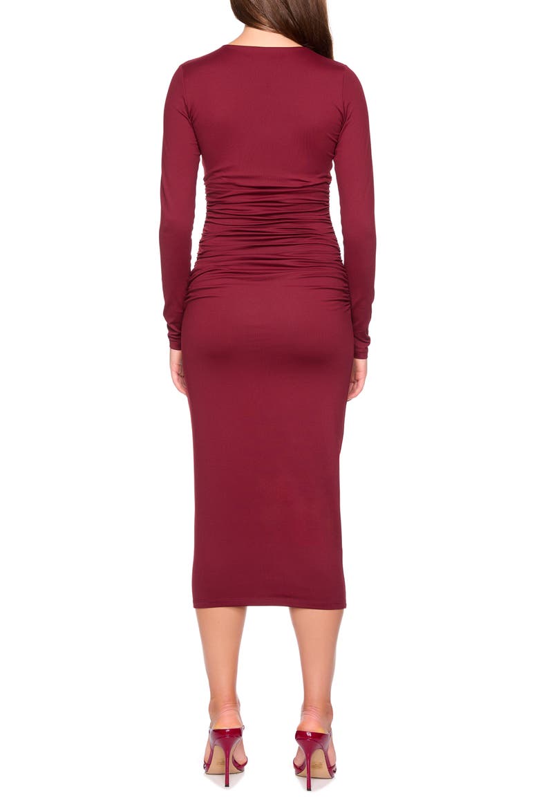 Long Sleeve Midi Dress, Alternate, color, OXBLOOD