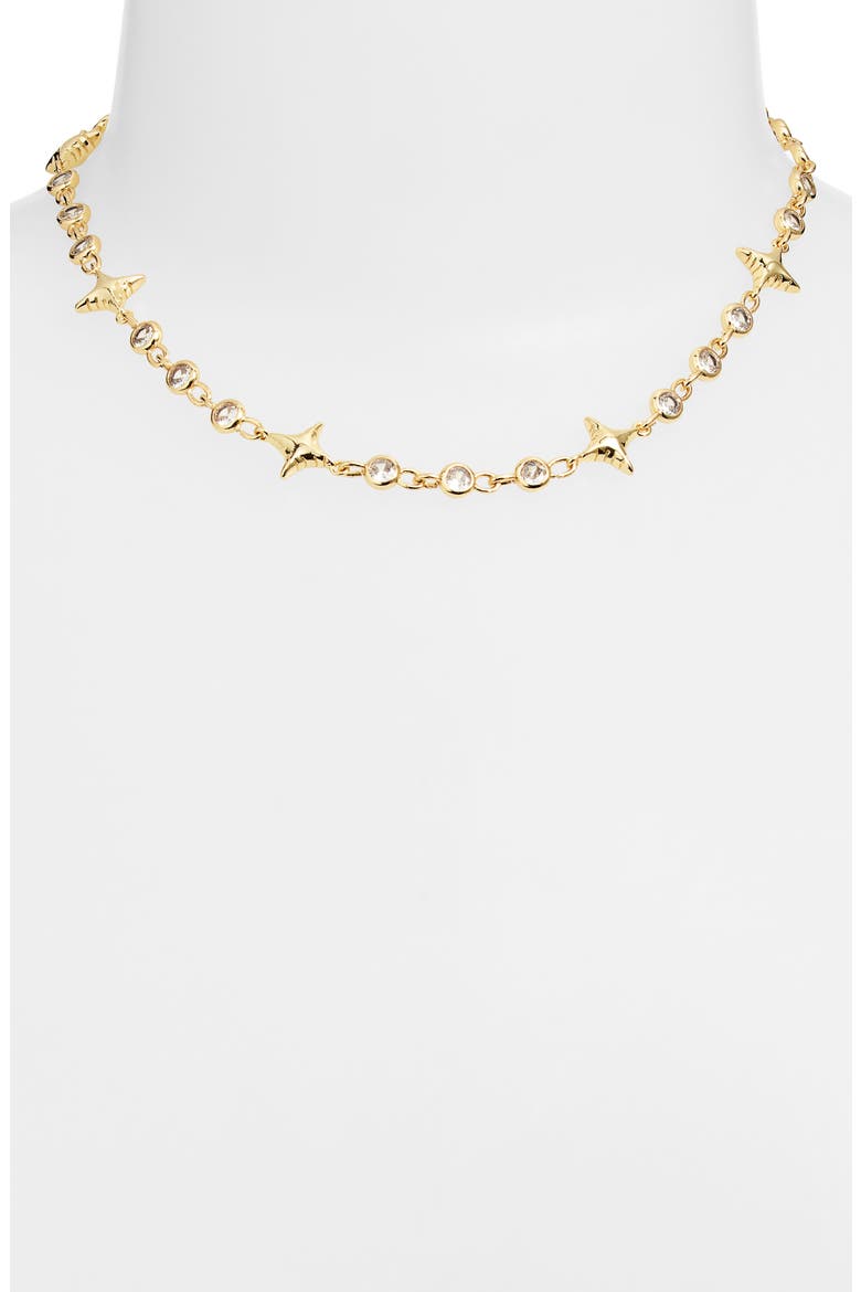 Star Power Choker Necklace, Alternate, color, GOLD