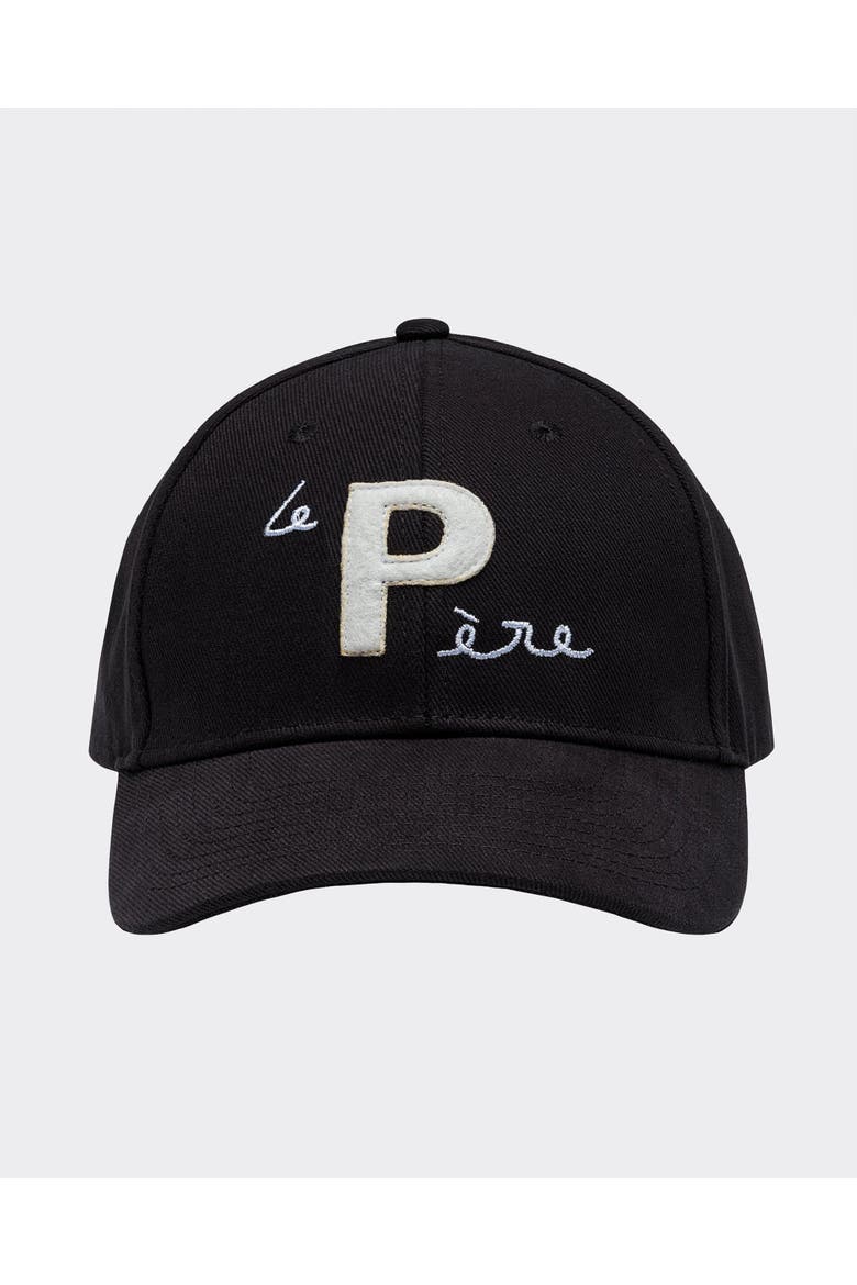 le PÈRE Black Logo Dad Cap, Main, color, Black