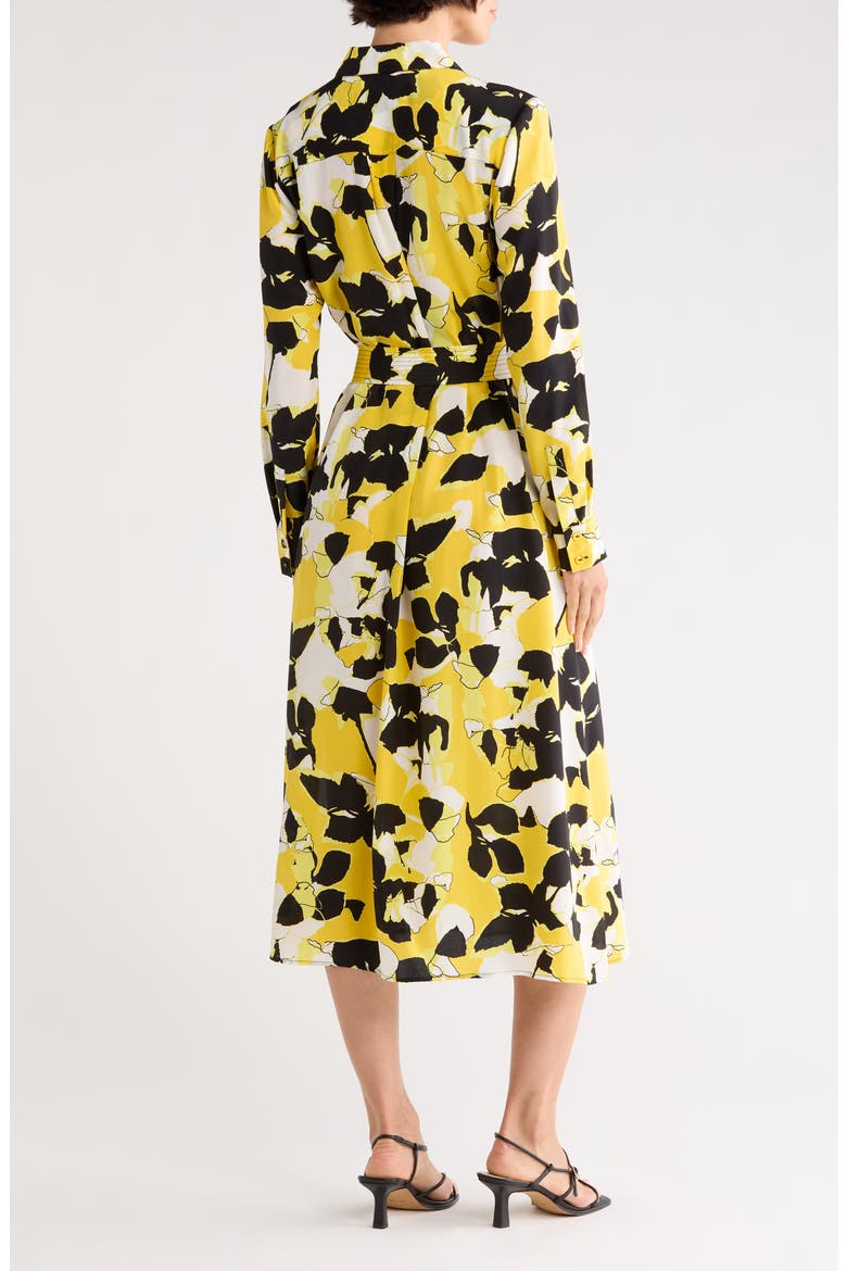 Maya Long Sleeve Silk Shirtdress, Alternate, color, EGONS FLORAL YELLOW