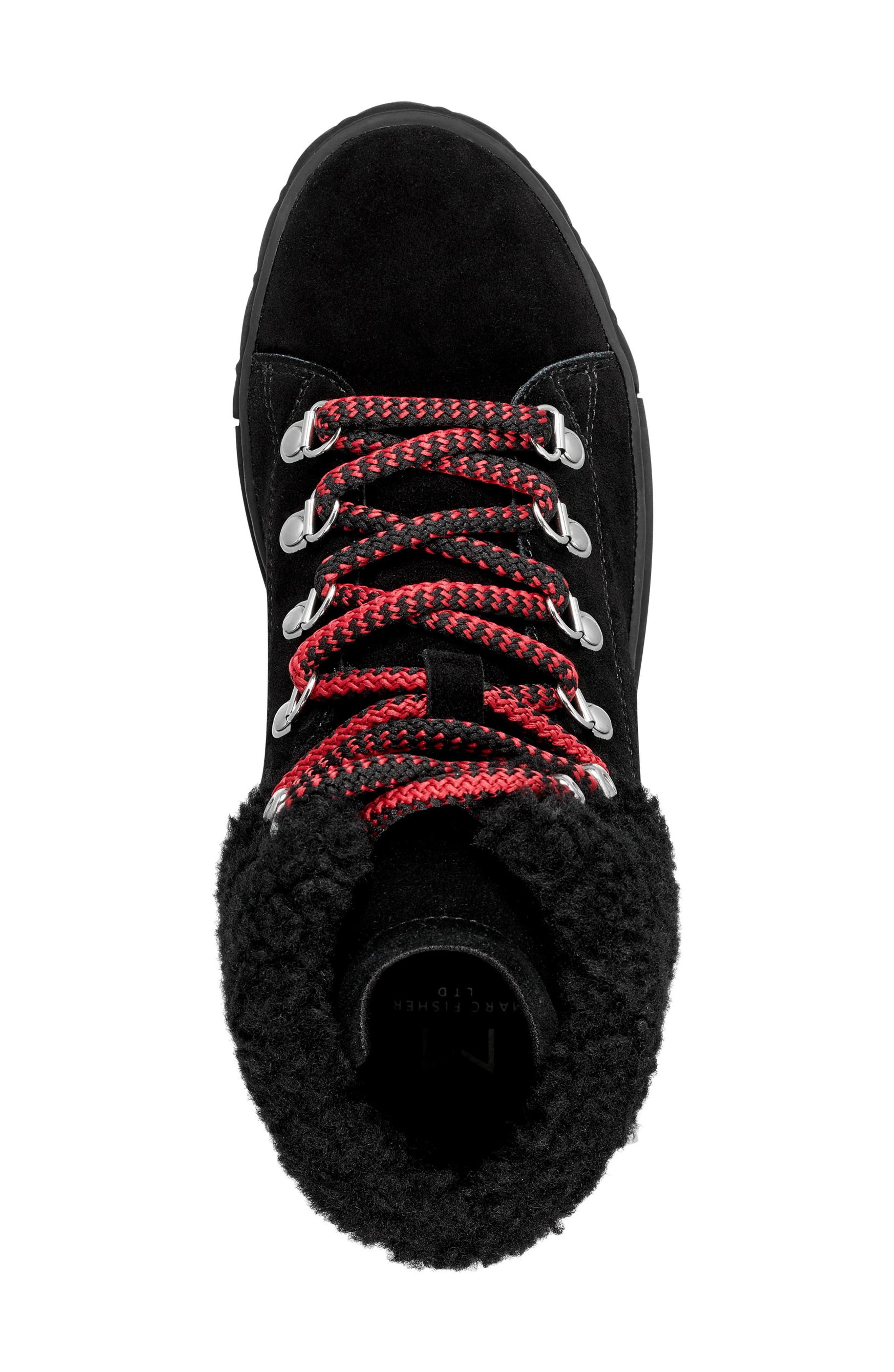 Marc Fisher LTD Davie Water Resistant Lace-Up Sneaker with Faux Fur Trim, Alternate, color, 