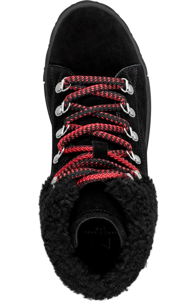 Marc Fisher LTD Davie Water Resistant Lace-Up Sneaker with Faux Fur Trim, Alternate, color,