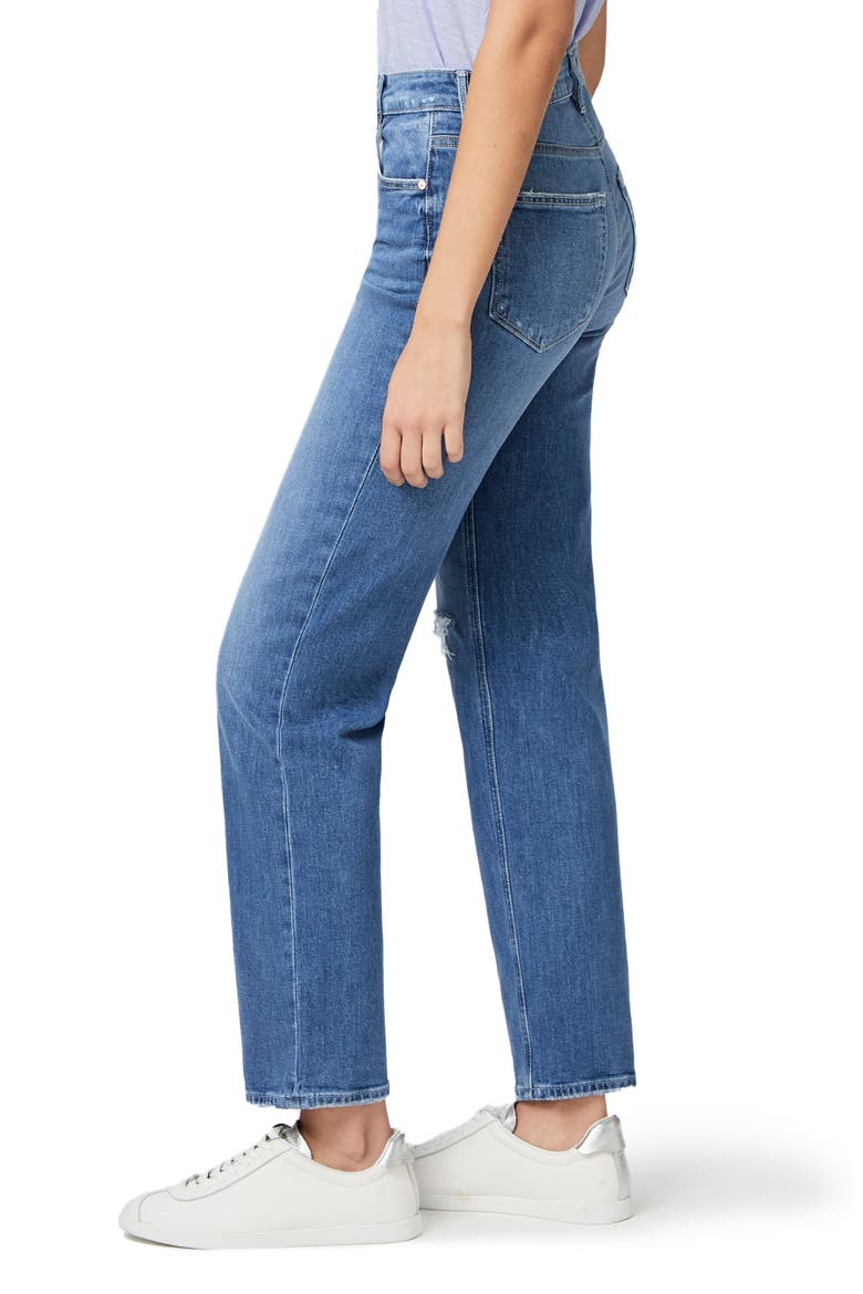 Sarah Ripped High Waist Straight Leg Jeans, Alternate, color, GRNADADEST