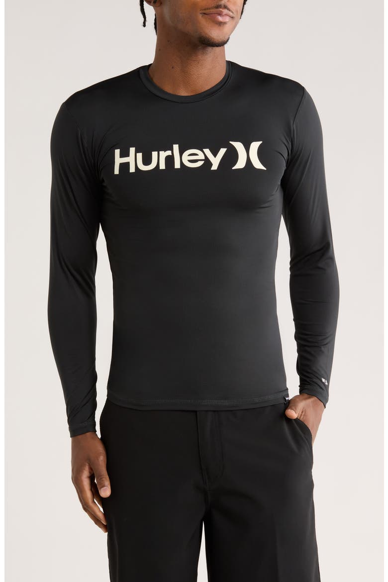 Quick Dry Long Sleeve Rashguard, Main, color, BLACK