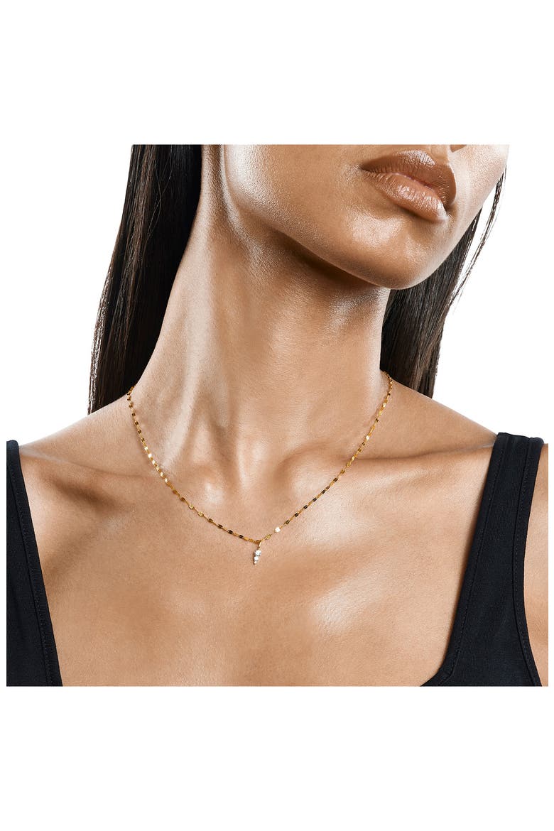 14K Gold Diamond Spike Pendant Necklace, Alternate, color, WHITE GOLD