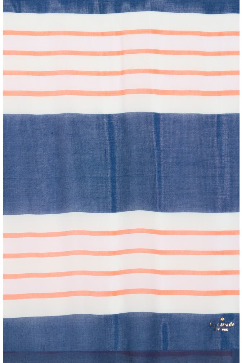 Springtime Stripe Oblong Scarf, Alternate, color, 416 FRENCH NAVY