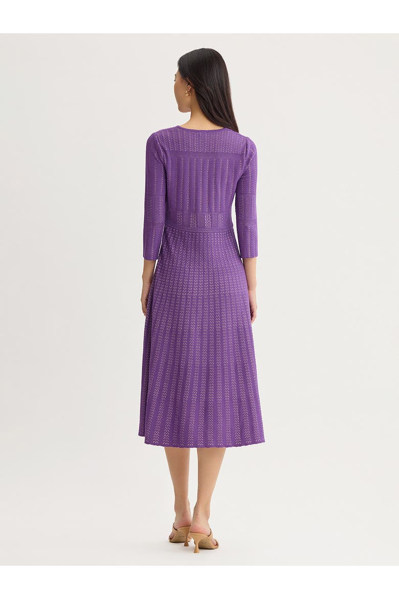 Fit & Flare Multi Stitch Soft Knit Maxi Dress, Alternate, color, Fresh Purple/Biscotti