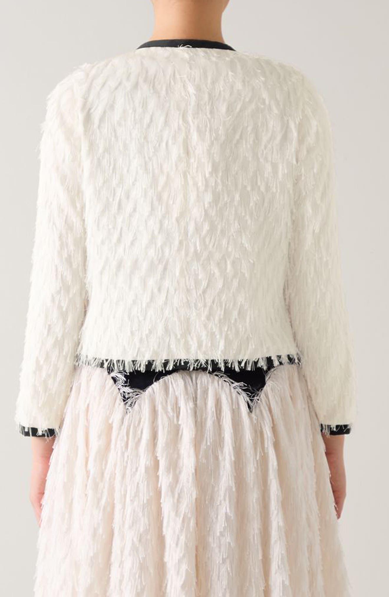 Allegra Tie Neck Contrast Trim Jacket - image 2