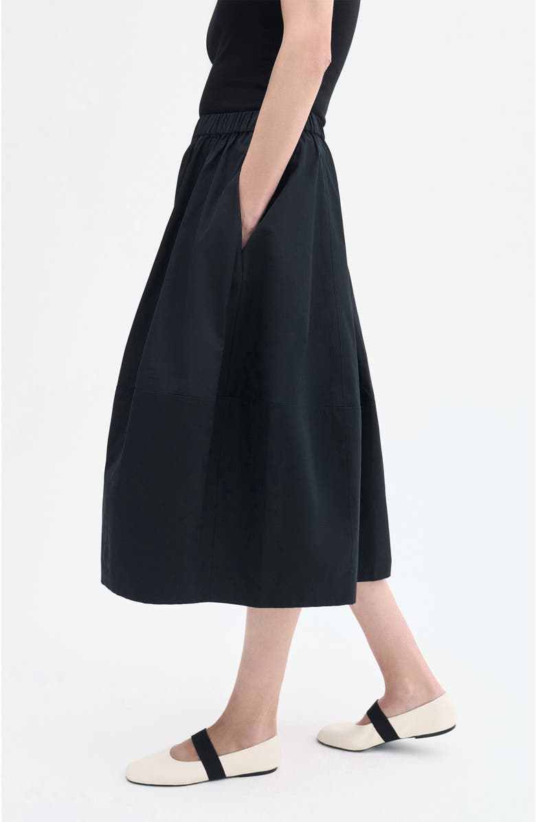 CO Full Skirt in Cotton Poplin, Main, color, Black