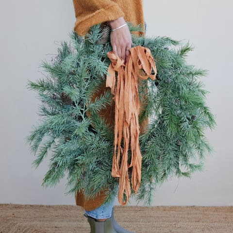 Evergreen Pine Wreath with Artful Greenery