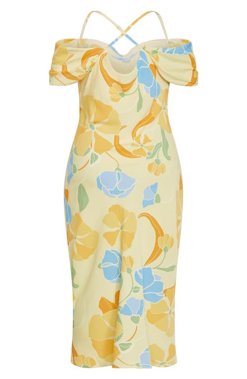 CITY CHIC CITY CHIC PRINT OFF THE SHOULDER MAXI DRESS