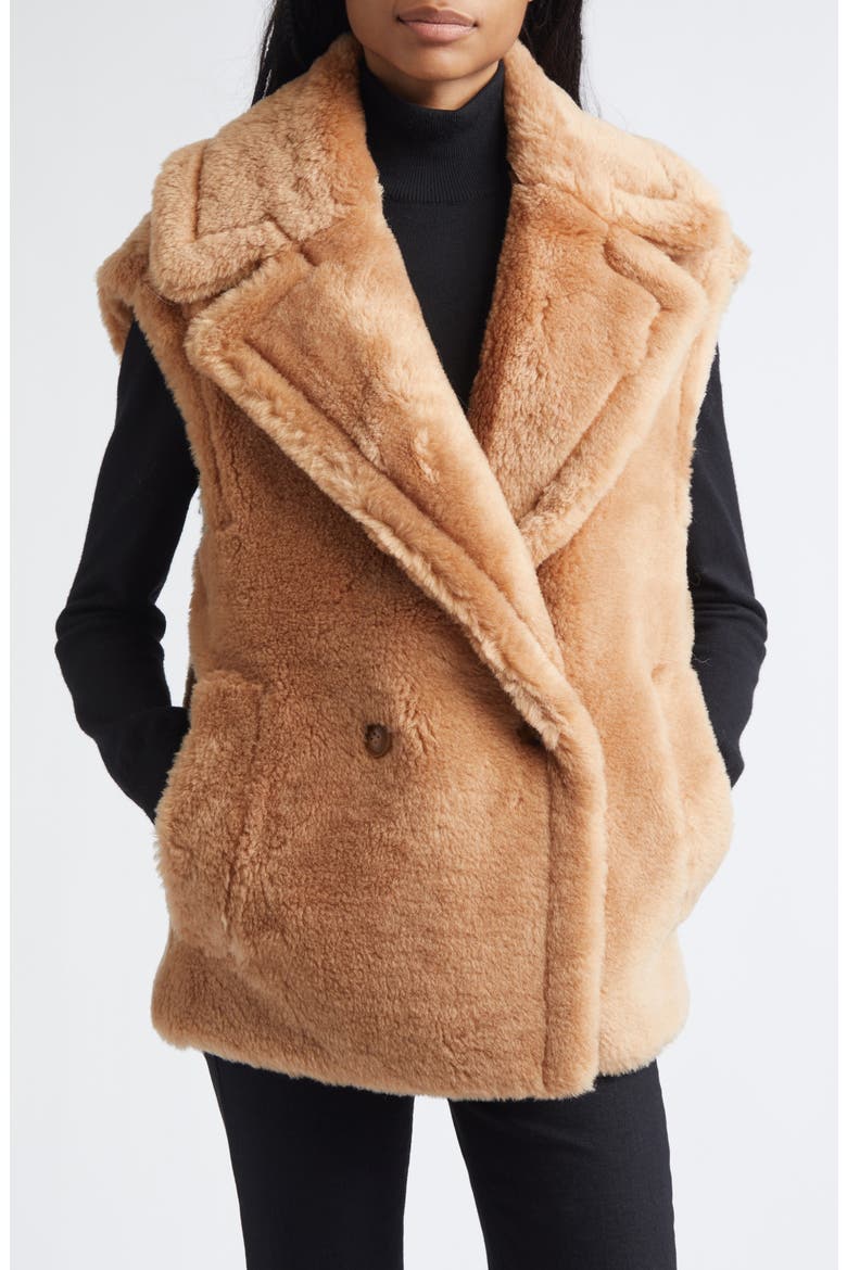 Clary Oversize Double Breasted Wool Vest, Main, color, BEIGE