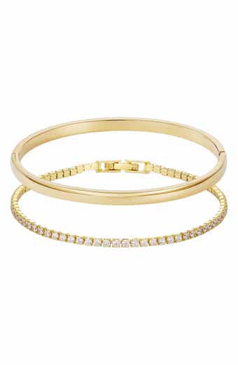 Adornia Set of 2 Cuff & Tennis Bracelets