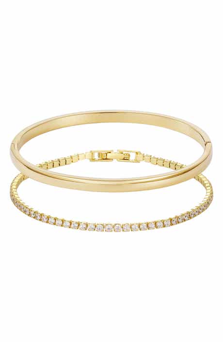 Adornia Set of 2 Cuff & Tennis Bracelets