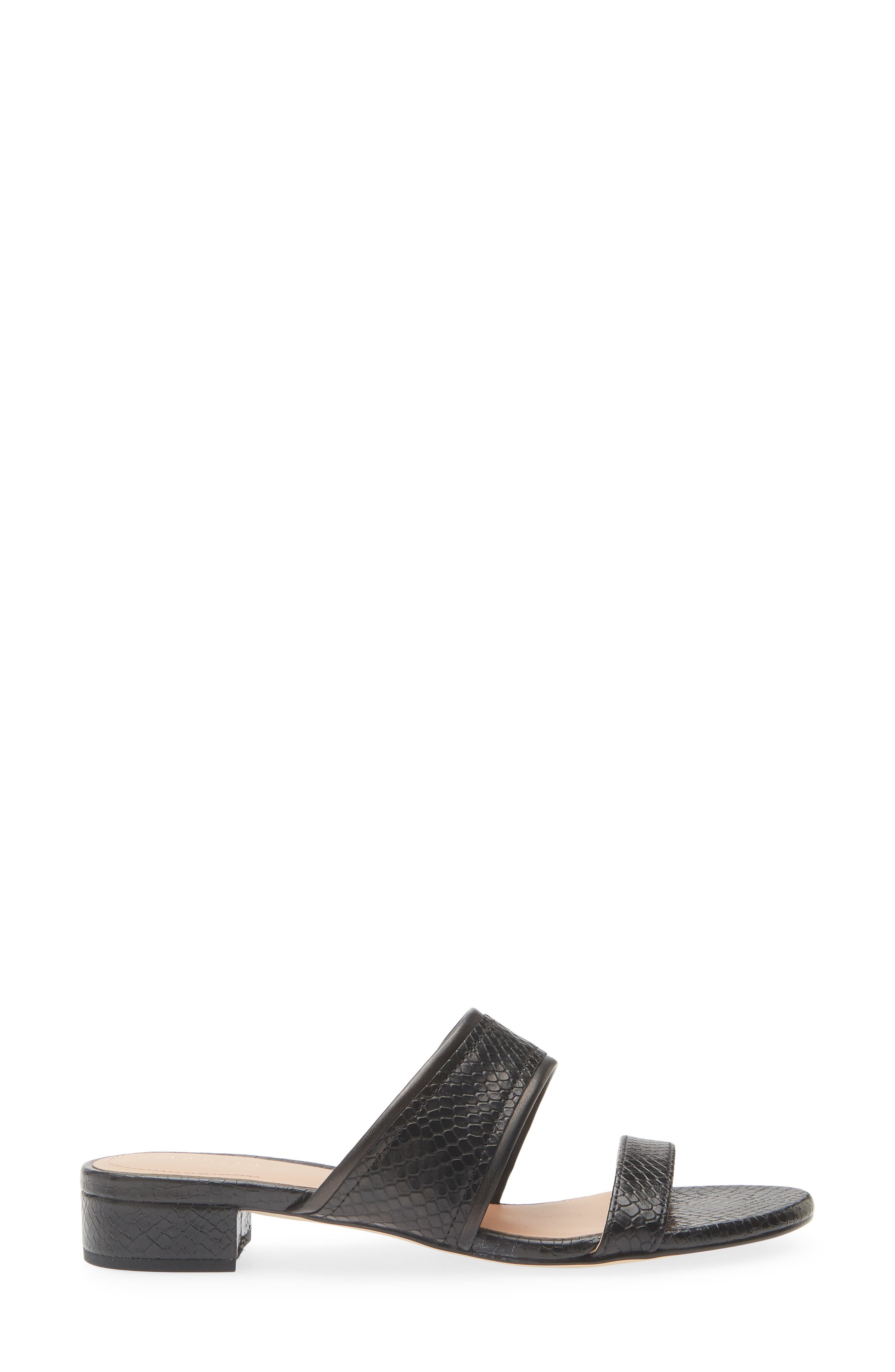Cole Haan Fionna Wave Double Band Slide Sandals, Alternate, color, Black Snake Print Leather