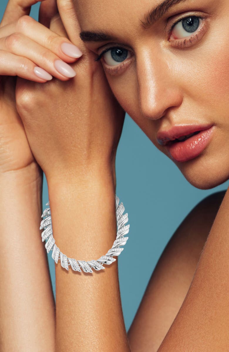 GLAZE JEWELRY Cubic Zirconia Tennis Bracelet, Alternate, color, Silver