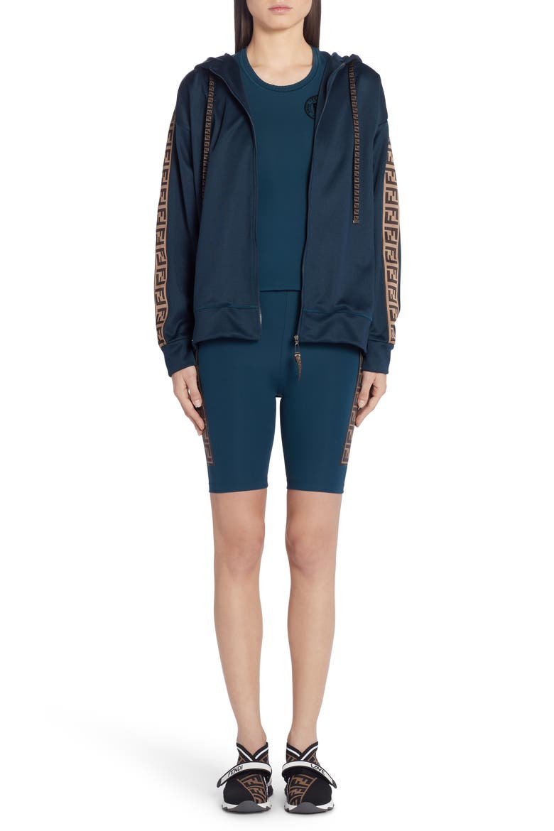 FF Logo Hooded Jersey Jacket, Alternate, color, F19EJ NAVY
