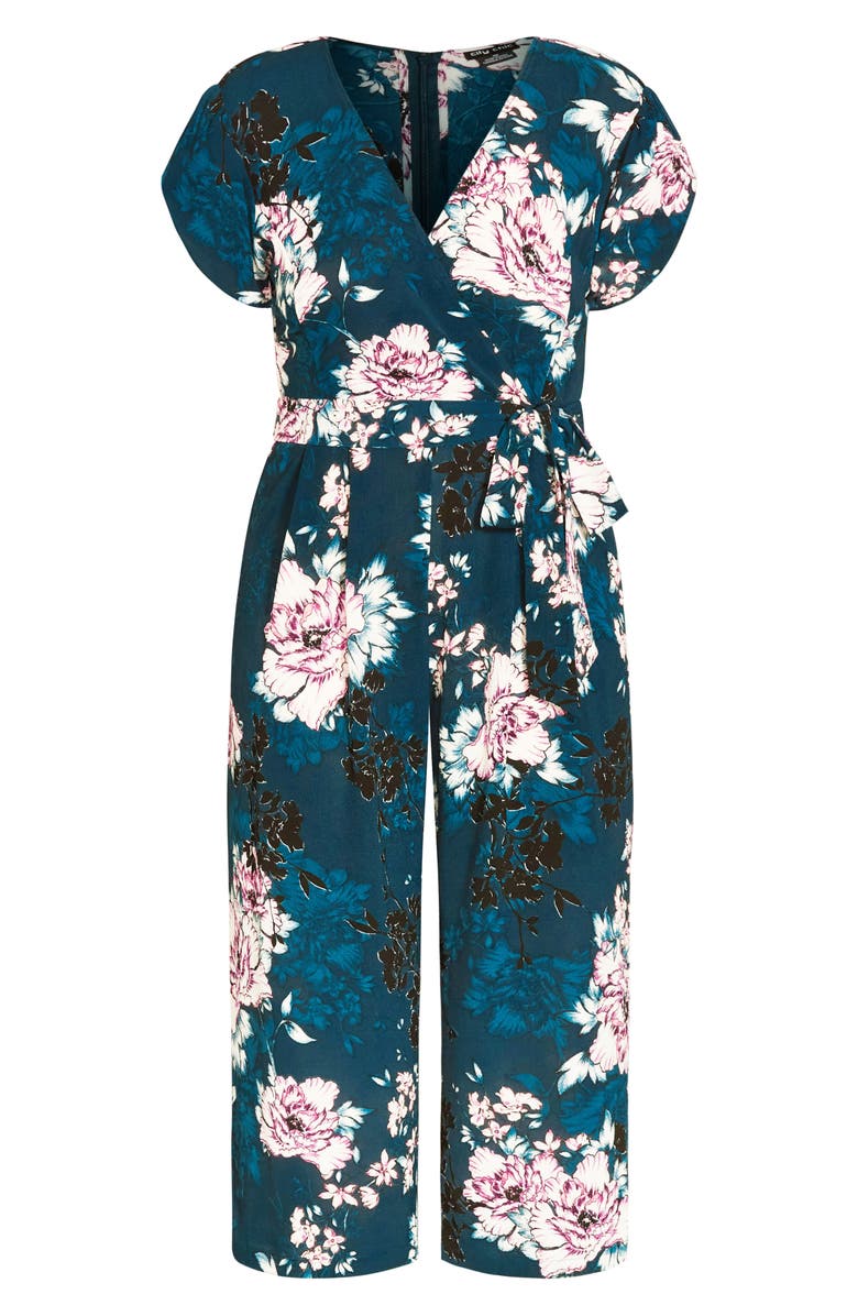 City Chic Blossom Floral Jumpsuit, Alternate, color, 