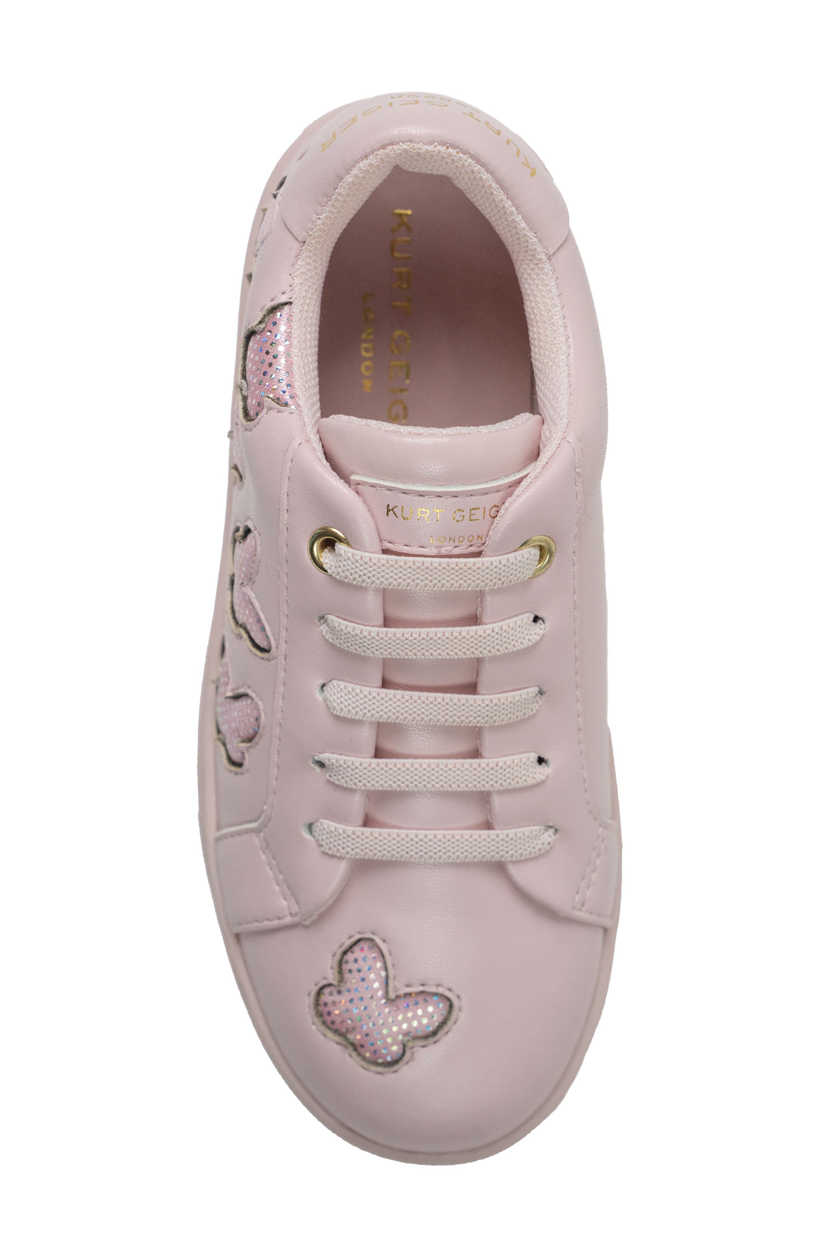 Kurt Geiger London Kids' Mini Laney Butterfly Sneaker, Alternate, color, Blush