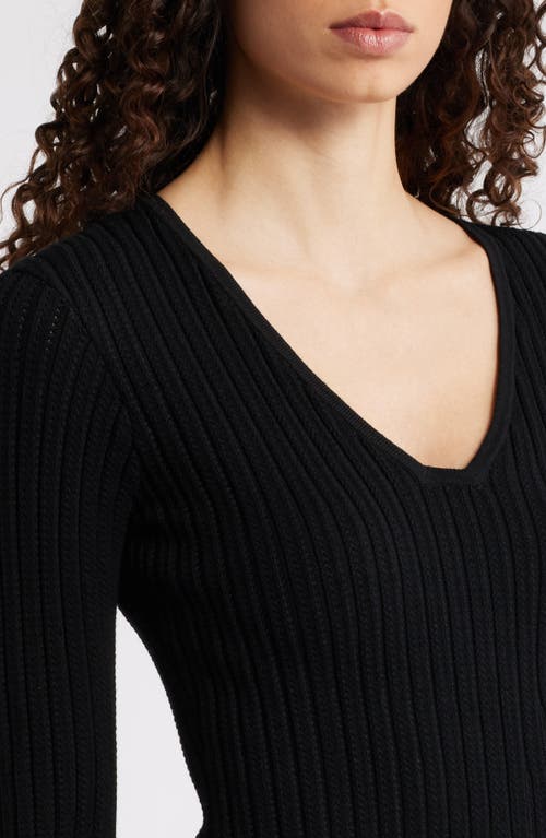 Hugo Boss Boss Ferunia Rib Knit Top In Black