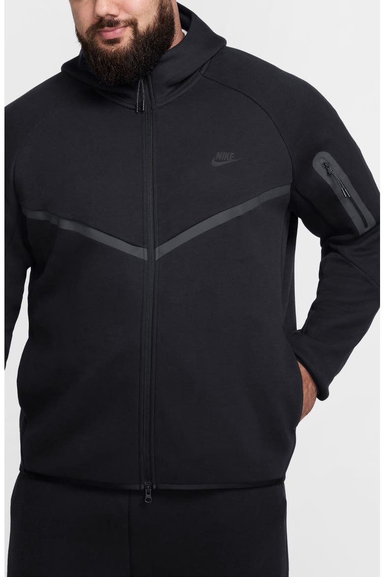 Tech Windrunner Zip Hoodie, Alternate, color, BLACK/ BLACK