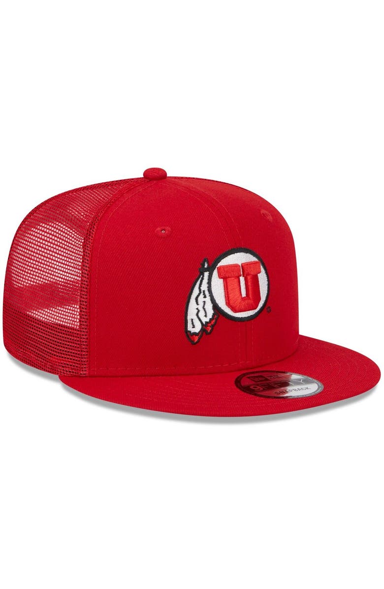 New Era Men's New Era Red Utah Utes Classic 9FIFTY Trucker Snapback Hat, Alternate, color, 