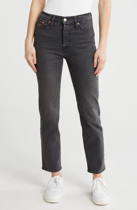 Wedgie High Waist Straight Leg Jeans (Leisure Time Tonight)