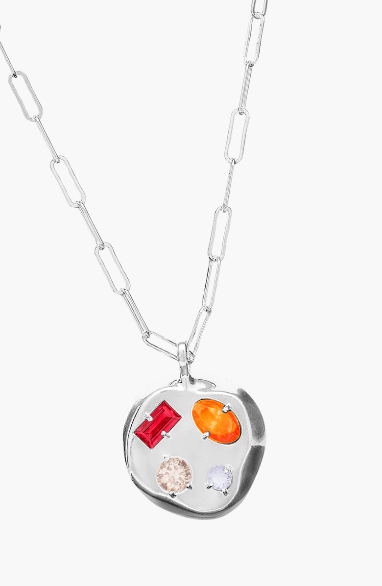 Birthdate Co. The July Birthdate Silver Pendant, Main, color,