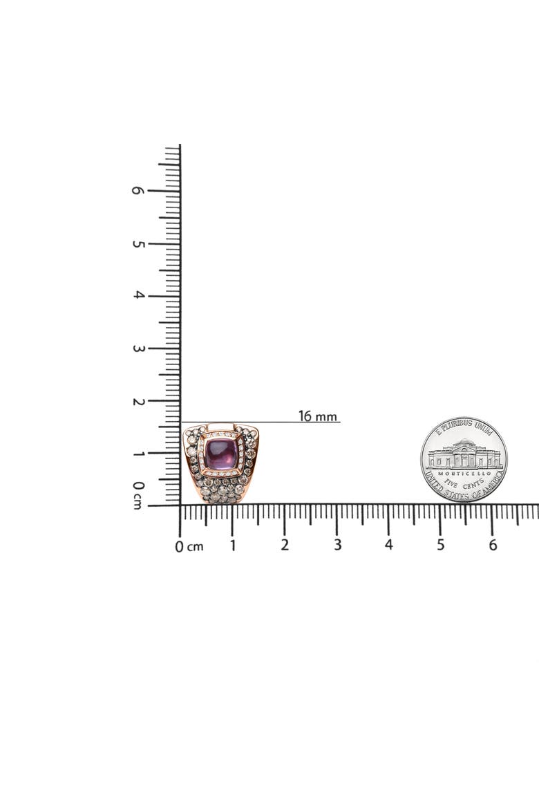 18K Gold 1 1/2 Cttw Diamond & Amethyst Gemstone Geometrical Stud Earrings, Alternate, color, Pink