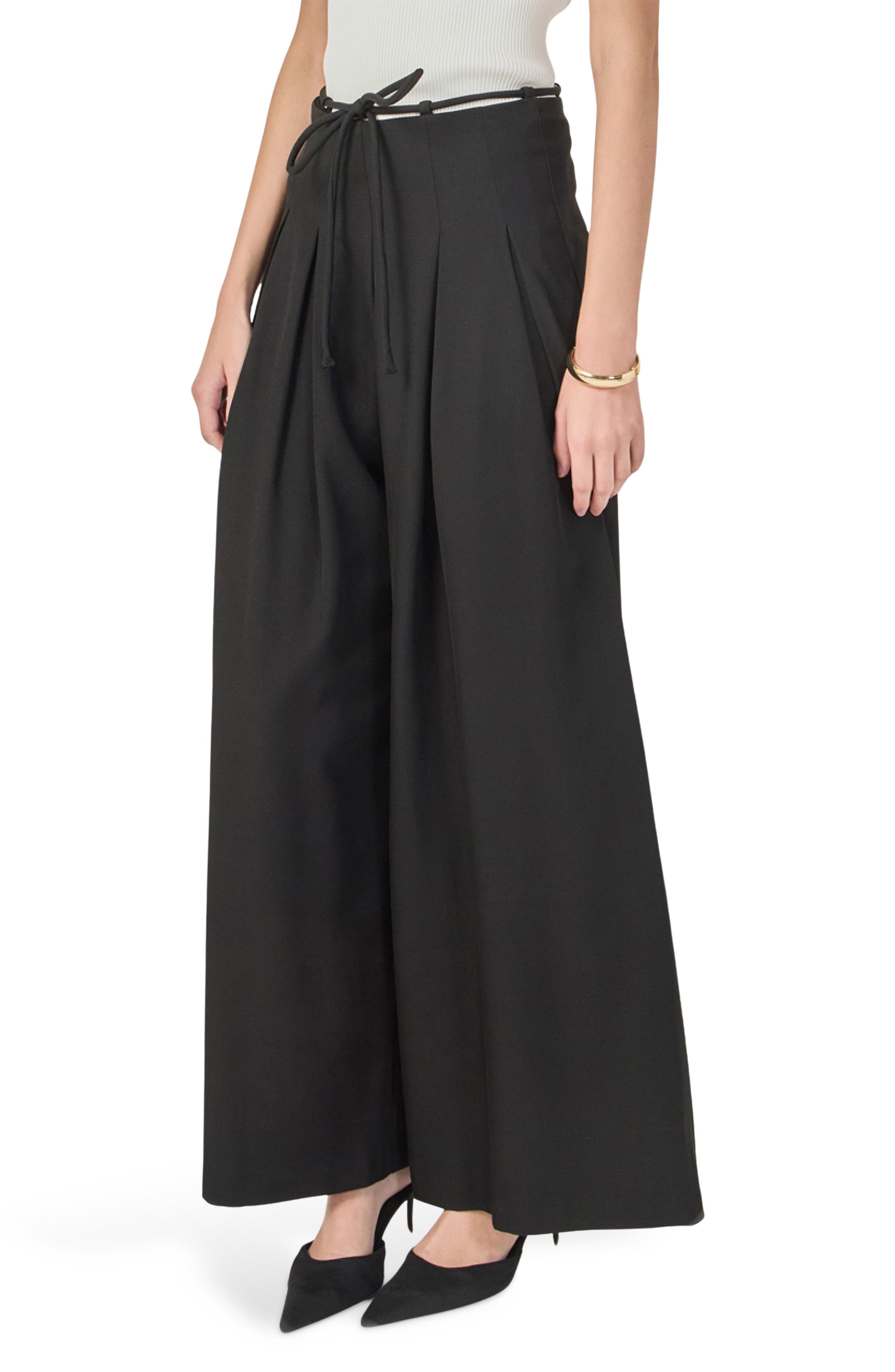 Endless Rose Pleated High Waist Wide Leg Pants (Women) | Nordstrom