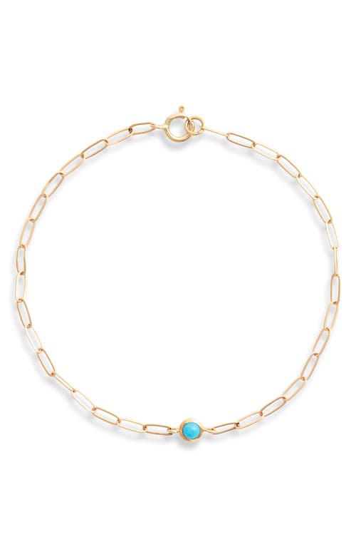Anzie Bezel Pendant Bracelet In Turquoise
