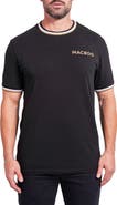 Maceoo Elegantcrew Black Tipped Logo Graphic T-Shirt