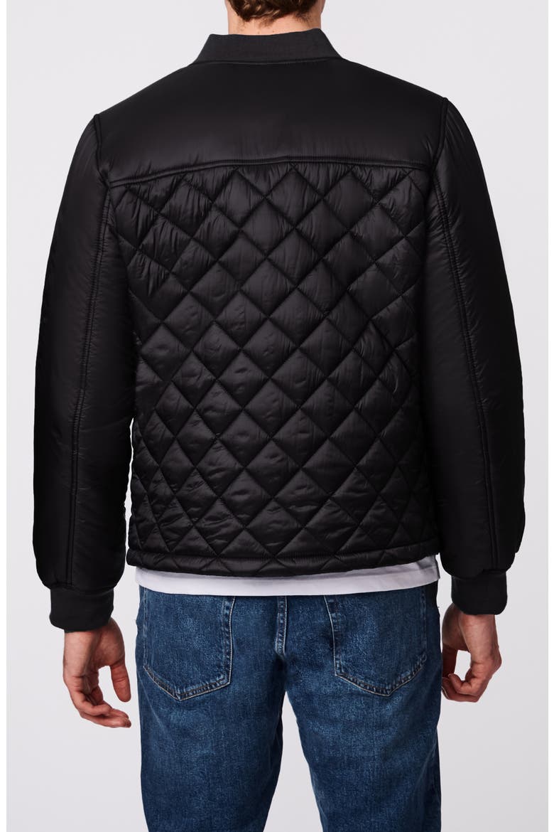 Apex Quilted Recycled Nylon Bomber Jacket, Alternate, color, BLACK