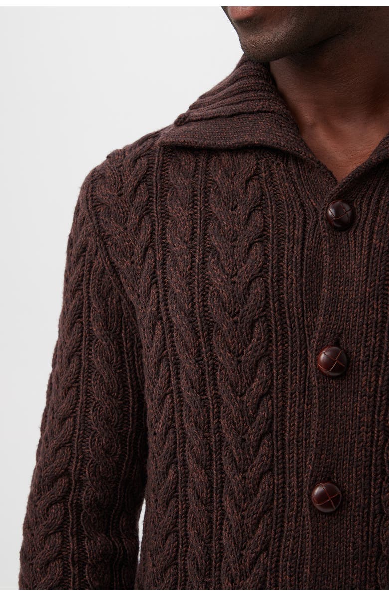 MR TURK Raleigh Cableknit Sweater Coat, Alternate, color, Mudcloth