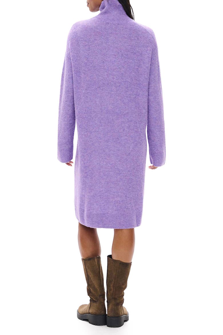 Iris Turtleneck Sweater Dress, Alternate, color, LILAC MELANGE